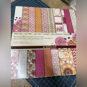 New. Cardstock Paper Book: My Mind's Eye Indie Chic Paper Pad